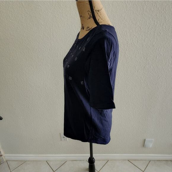 LOFT BEADED front super soft 100% cotton shirt size medium - Picture 6 of 9